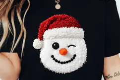 Punch Needle Snowman Png, Latch Hook Yarn Christmas Png Product Image 1
