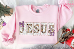 Jesus PNG Christian Shirt Design Bow and Cross Faith Graphic Product Image 2