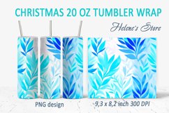 Blue abstract tumbler | Winter tumbler png | 20 oz tumbler Product Image 1