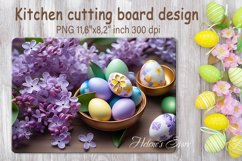 Easter eggs and lilac flowers for cutting board sublimation Product Image 1