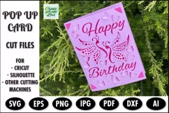 Pop up Happy Birthday Card SVG template cut file for Cricut Product Image 1