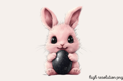 Pink Black Easter Clipart PNG Product Image 1