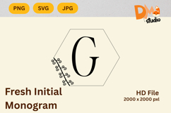 Fresh Initial Monogram - Modern Botanical Letters Product Image 1