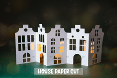 21 3D Paper House Lantern Template, 3D Paper Cut Product Image 3