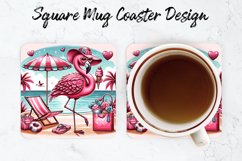 Flamingo Mug coaster | Coaster | Sublimation Design Product Image 1