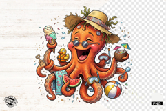 Whimsical Summer Octopus Clipart Product Image 1