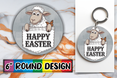 Cheerful Car Coaster Circle PNG, Easter Animals Product Image 1