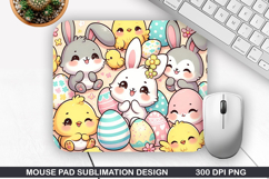 Bunny Mouse Pad Sublimation, Easter Bunny Mouse Pad PNG Product Image 1