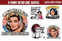 Funny Retro Girl sublimation PNG Product Image 1