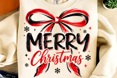 Merry Christmas PNG, Christmas Bow PNG, Christmas PNG Product Image 1