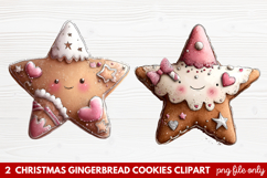Christmas Gingerbread Cookies Clipart | Cute Holiday Cookie Product Image 1