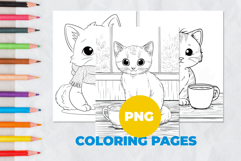 Cute snow kitten Coloring Pages | Coloring book Product Image 1
