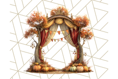 Autumn Circus Clipart Carnival Tent Fall PNG, Vintage Circus Product Image 5