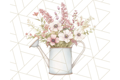 Watering Can Flowers PNG, Rustic Floral Watercolor Clipart Product Image 2