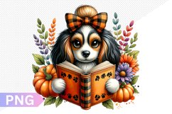 Halloween Dog And Books Sublimation - Clipart PNG Design Product Image 1
