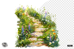 Wildflowers Pathway Clipart Product Image 1
