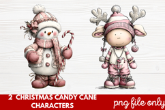 Christmas Candy Cane Characters Clipart Product Image 1
