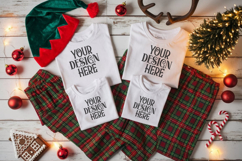 Christmas Family Matching Group Flat Lay T-Shirt Mockups Product Image 1