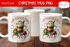 Hot cocoa vibes mug wrap PNG, Christmas season mug png Product Image 2