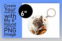 Amusing Kitty Sublimation Circle Design Keychain Product Image 1