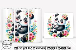 Cute panda Mothers day sublimation tumbler Product Image 1