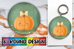 Halloween Pumpkin Round Design Sublimation PNG Wrap Product Image 1