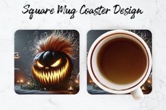 Halloween Pumpkin Mug coaster | Coaster | Sublimation Design Product Image 1