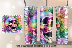 Skull Canabis Colorful Tumbler Wrap | tumbler sublimation Product Image 3