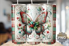 Christmas Butterfly Sublimation - 20 Oz Skinny Tumbler Product Image 1