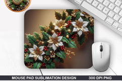 Flowers Mouse Pad Sublimation,Christmas Mouse Pad PNG Design Product Image 1