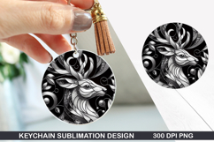 Christmas Dear Keychain Sublimation - Christmas Keychain PNG Product Image 1