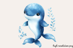 Pastel Cute Mermaid Watercolor Clipart PNG Product Image 1