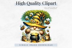 Whimsical Gnome &amp; Bumblebee Clipart Product Image 1