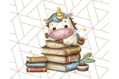 Magical Bookish Unicorn PNG Clipart Reading Books &amp; Stories Product Image 5