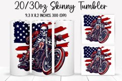 Man Skull Ride An American Flag - Sublimation Tumbler Design Product Image 1