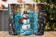 Christmas Stained Glass Snowman Tumbler Design Product Image 1