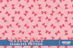 American 4th of July Patriotic Coquette Bow Seamless Pattern Product Image 1