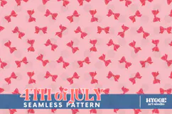 American 4th of July Patriotic Coquette Bow Seamless Pattern Product Image 1