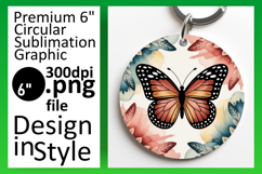 Trendy Circle Design Sublimation PNG , Butterfly Product Image 1