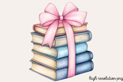 Pastel Cottage Shabby Chic Books Clipart PNG Product Image 1