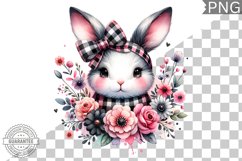 Bunny With Flowers Sublimation - Clipart PNG Design Product Image 1