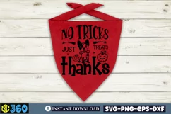 No tricks just treats thanks SVG, Halloween Dog Bandana SVG Product Image 4