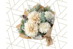 Whimsy Winter Florals Clipart PNG, Christmas Png Clipart Product Image 5