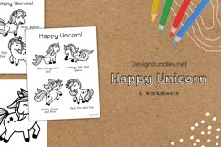 Happy Unicorn Educational Coloring Worksheet Product Image 1