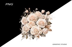 White Flowers PNG, Watercolor White Bouquet Product Image 1