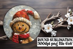 Whimsical Keychain Circle Sublimation, Gingerbread Product Image 1