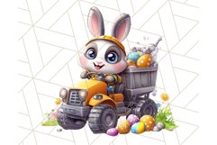 Pastel Easter Construction Clipart, Bunny Truck PNG Product Image 17