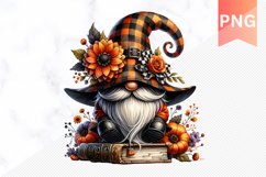 Halloween Gnome Books Sublimation - Halloween Clipart PNG Product Image 1