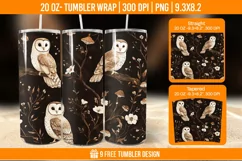Cute Owl Seemless Tumbler Wrap Designs, Sublimation Wrap Product Image 1