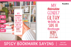 Spicy Bookmark Saying SVG | Book Lovers - My Favorite Genre Product Image 1